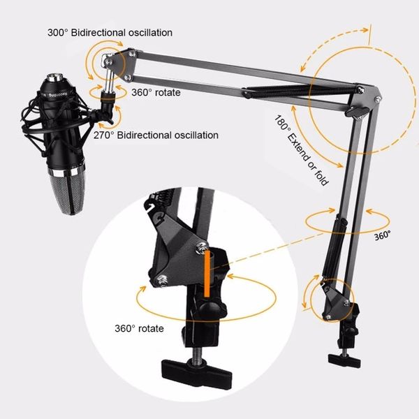 adjustable mic desk live radio recording microphone phone foldable stand holder metal material loading 2kg
adjustable mic desk live radio recording microphone phone foldable stand holder metal material loading 2kg