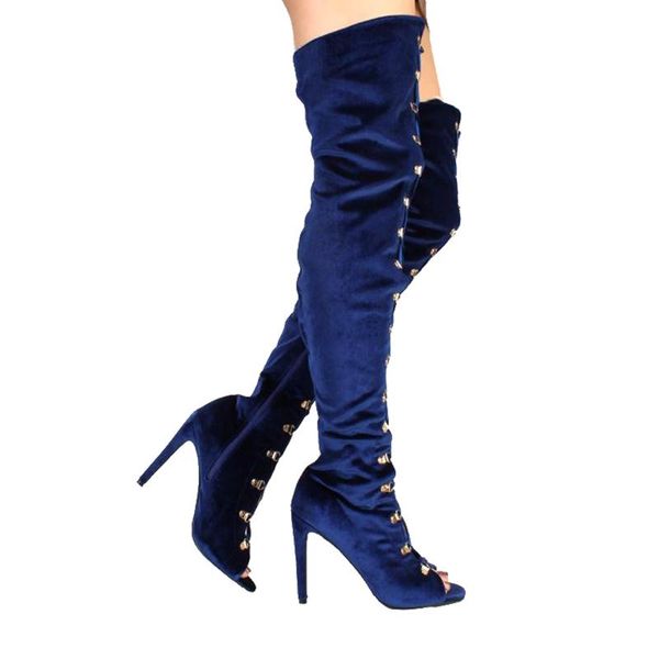 boots women's thigh high over the knee peep toe lace up ladies winter autumn fashion footwear dark blue beige, Black
boots women's thigh high over the knee peep toe lace up ladies winter autumn fashion footwear dark blue beige, Black