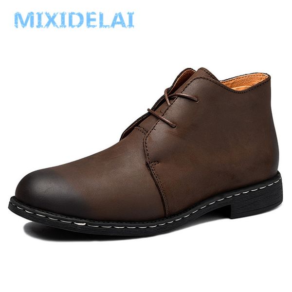 british style vintage crazy genuine leather outdoor men autumn water proof work hiking winter ankle boots shoes, Red;white
british style vintage crazy genuine leather outdoor men autumn water proof work hiking winter ankle boots shoes, Red;white