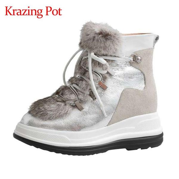 krazing pot genuine leather round toe flat platform snow boots winter keep warm simple style wild leisure cozy ankle boots l02, Black
krazing pot genuine leather round toe flat platform snow boots winter keep warm simple style wild leisure cozy ankle boots l02, Black