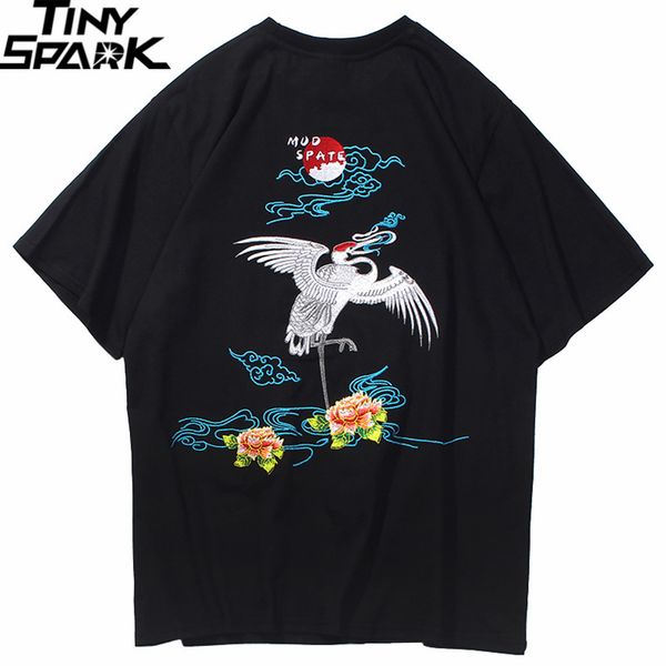 t shirt men hip hop harajuku t-shirts crane embroidery streetwear summer short sleeve cotton tees japan style kg-368, White;black
t shirt men hip hop harajuku t-shirts crane embroidery streetwear summer short sleeve cotton tees japan style kg-368, White;black