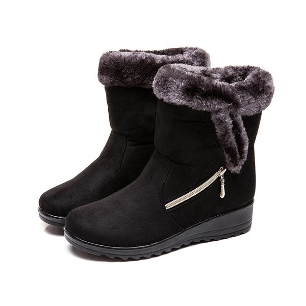 women winter shoes 2020 mid zip flock cotton wedges winter boots woman warm snow boots women shoes plus size 43, Black
women winter shoes 2020 mid zip flock cotton wedges winter boots woman warm snow boots women shoes plus size 43, Black