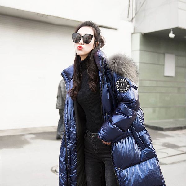 glossy women's down winter waterproof epaulet coat large size loose female jacket warm thick long parka hooded feminina, Black
glossy women's down winter waterproof epaulet coat large size loose female jacket warm thick long parka hooded feminina, Black