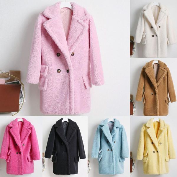 fashion winter casual solid teddy coat women solid medium turn-down collar warm plush coat lamb fur outerwear fourrure, Black
fashion winter casual solid teddy coat women solid medium turn-down collar warm plush coat lamb fur outerwear fourrure, Black