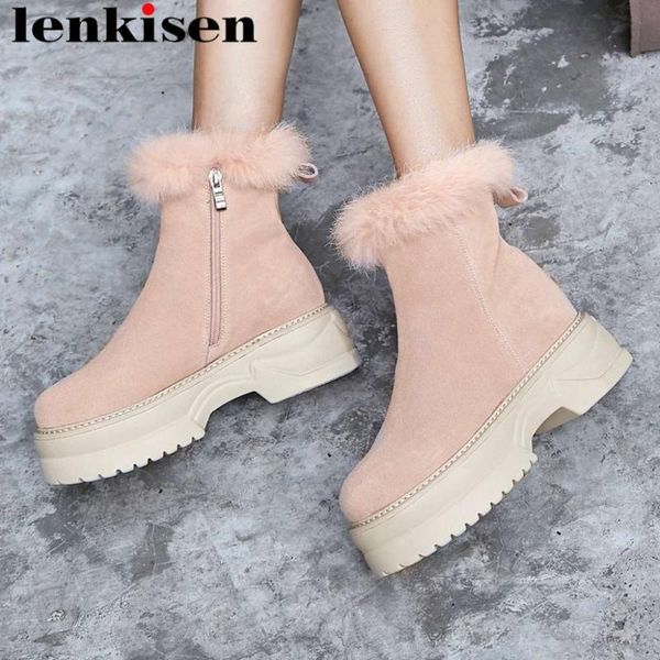 lenkisen genuine leather round toe med heels waterproof luxury fur decoration european winter warm snow boots l68, Black
lenkisen genuine leather round toe med heels waterproof luxury fur decoration european winter warm snow boots l68, Black