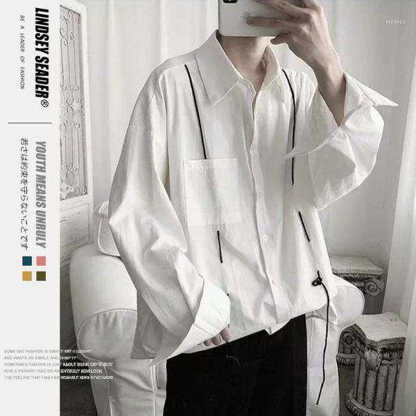 lindsey seader ribbons color block solid shirts streetwear hip hop students office casual long sleeve button dress shirt 1, White;black
lindsey seader ribbons color block solid shirts streetwear hip hop students office casual long sleeve button dress shirt 1, White;black