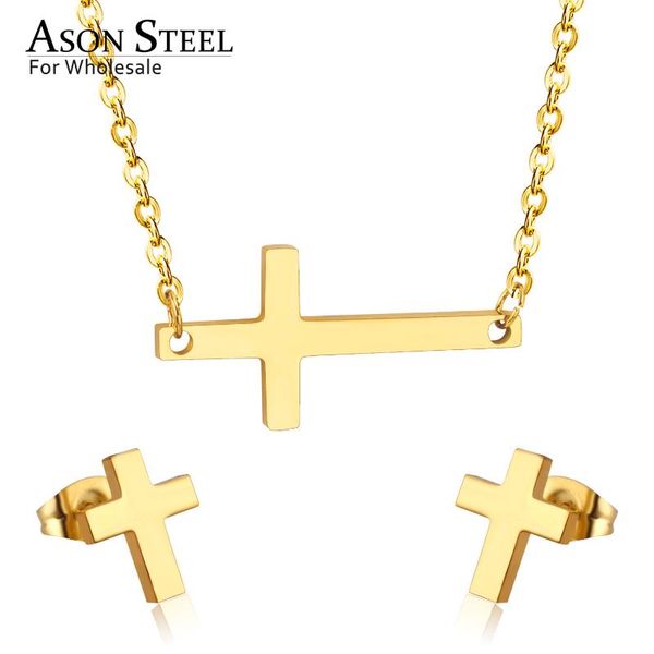 asonsteel gold/silver color cross pendant necklace stainless steel jewelry sets wholesale earring fashion jewelry party wedding
asonsteel gold/silver color cross pendant necklace stainless steel jewelry sets wholesale earring fashion jewelry party wedding
