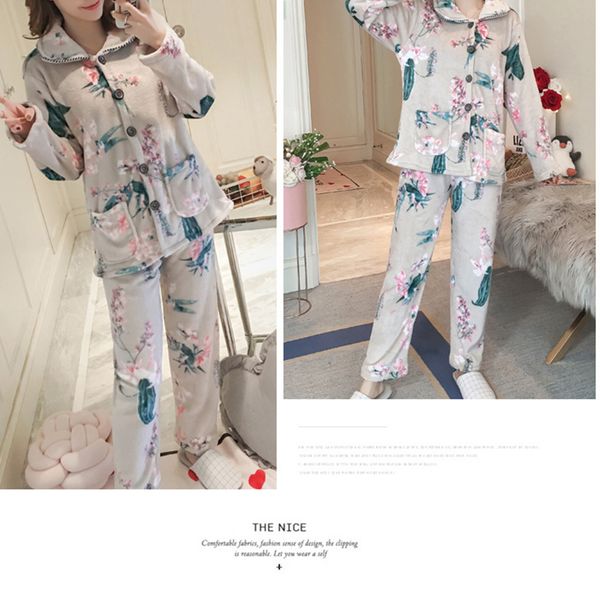 oeak winter set women sleepwear warm flannel long sleeves pajamas pink cute animal homewear thick home suit 2020
oeak winter set women sleepwear warm flannel long sleeves pajamas pink cute animal homewear thick home suit 2020