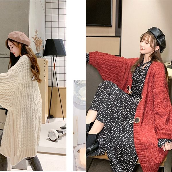 1p9sx 2020 autumn winter new sweater women's lazy cardigan medium long loose knitted button up style button sweatercoat sweatercoat 3cu, White;black
1p9sx 2020 autumn winter new sweater women's lazy cardigan medium long loose knitted button up style button sweatercoat sweatercoat 3cu, White;black
