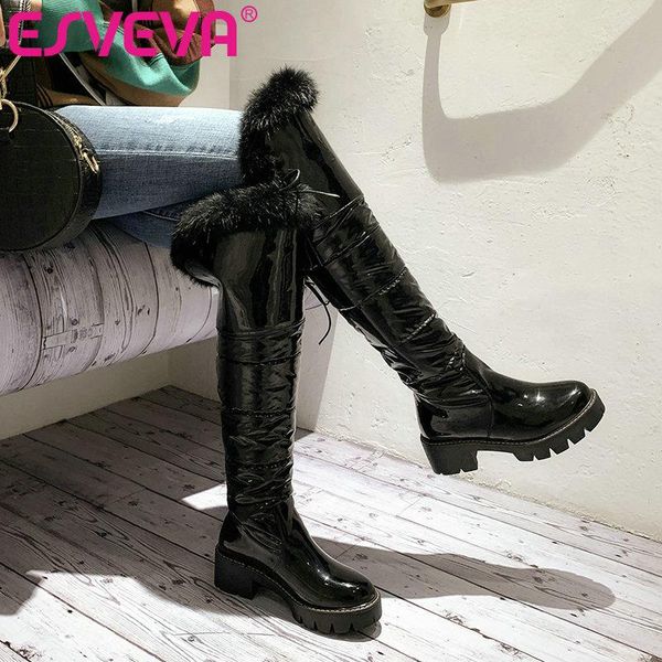 esveva 2021 keep warm snow boots square low heel pu leather over the knee boots women shoes round toe size 34-43, Black
esveva 2021 keep warm snow boots square low heel pu leather over the knee boots women shoes round toe size 34-43, Black