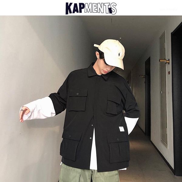 men's casual shirts kapments men pockets short sleeve 2021 mens japan style streetwear loose shirt male black fashion kpop clothing plu, White;black
men's casual shirts kapments men pockets short sleeve 2021 mens japan style streetwear loose shirt male black fashion kpop clothing plu, White;black