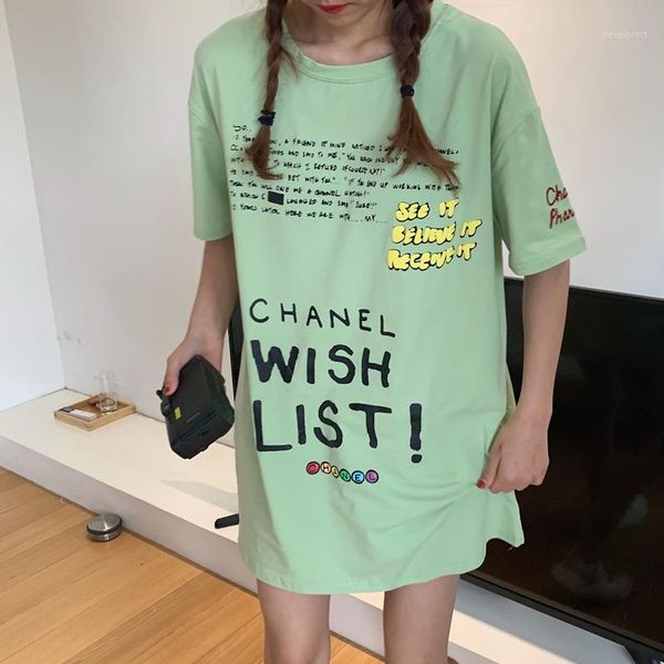 letter printed casual long design sweet fresh college wind light green basic all match loose short sleeve o-neck women t-shirts1, White
letter printed casual long design sweet fresh college wind light green basic all match loose short sleeve o-neck women t-shirts1, White