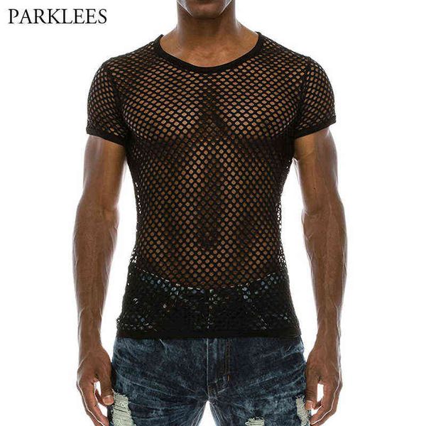 men's mesh see-through fishnet t shirt 2022 fashion short sleeve nightclub wear t-shirt men party perform streetwear y220214, White;black
men's mesh see-through fishnet t shirt 2022 fashion short sleeve nightclub wear t-shirt men party perform streetwear y220214, White;black