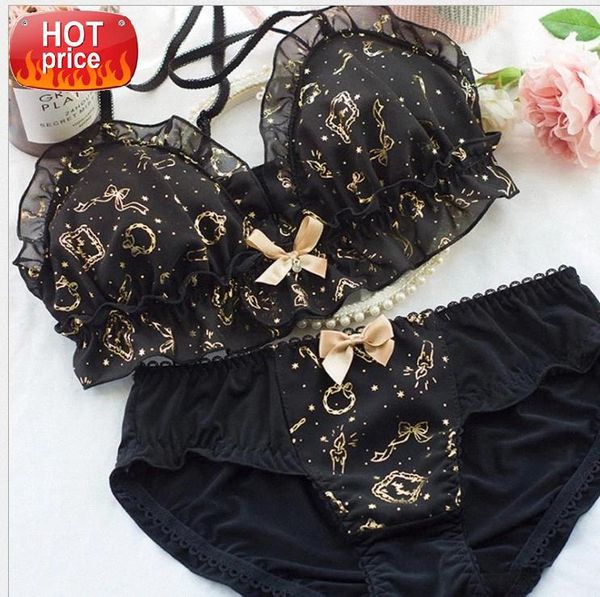 romantic seamless underwear young girl lingerie set lace sleep bra and panties brief japanese bra star thong set 2020 #5f5g, Black;white
romantic seamless underwear young girl lingerie set lace sleep bra and panties brief japanese bra star thong set 2020 #5f5g, Black;white