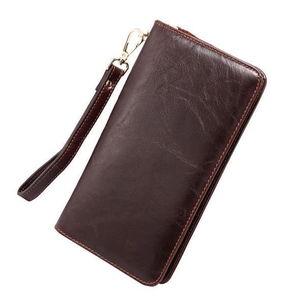 men's large capacity hand held leather wallet high end fashion designer wallet leather zipper retro crazy horse long wallet, Red;black
men's large capacity hand held leather wallet high end fashion designer wallet leather zipper retro crazy horse long wallet, Red;black