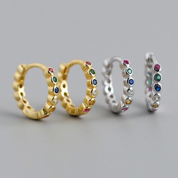 februaryfrost brand designer 100% 925 sterling silver multicolor zircons round small stud earrings for women fashion designer simple earring, Golden;silver
februaryfrost brand designer 100% 925 sterling silver multicolor zircons round small stud earrings for women fashion designer simple earring, Golden;silver