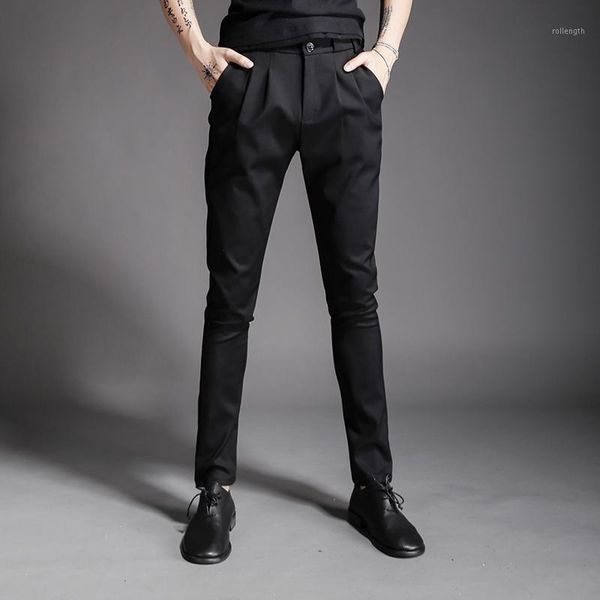 men's spring and autumn harem pants new british long pants trendy men's feet stretch slim casual suit1, Black
men's spring and autumn harem pants new british long pants trendy men's feet stretch slim casual suit1, Black