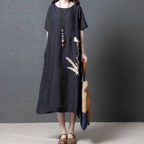 ufdxq 312new korean linen dress women's fashion round neck short sleeve cotton linen large dresscotton and loose dress 5ggyp, Black;gray
ufdxq 312new korean linen dress women's fashion round neck short sleeve cotton linen large dresscotton and loose dress 5ggyp, Black;gray
