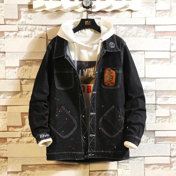 spring and autumn winter fashion men retro loose denim jacket men's black casual washed jean jacket coat cowboy outerwear male1, Black;brown
spring and autumn winter fashion men retro loose denim jacket men's black casual washed jean jacket coat cowboy outerwear male1, Black;brown