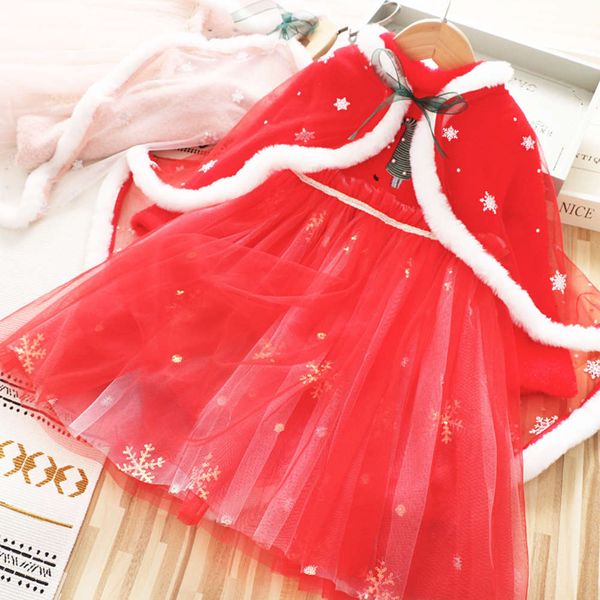 new year's christmas snowflake cape princs drs girl's long sve thickened gauze skirt, Red;yellow
new year's christmas snowflake cape princs drs girl's long sve thickened gauze skirt, Red;yellow