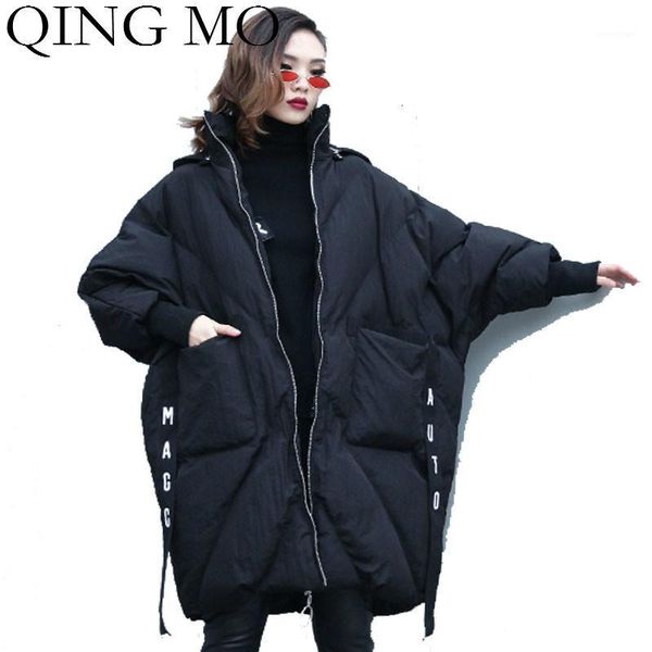 qing mo 2019 winter new large size women wadded coat women hooded coat thick warm outwear with letter ribbon zqy19331, Black
qing mo 2019 winter new large size women wadded coat women hooded coat thick warm outwear with letter ribbon zqy19331, Black