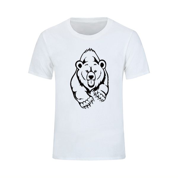 new arrival summer grizzly brown bear animal print casual short sleeve tee hip hop brand ing suit homme hooded sweatshirt hoodie men t shirt