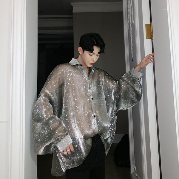 men bat long sleeve star transparent oversize loose casual shirts male streetwear hip hop punk gothic party night club shirt1, White;black
men bat long sleeve star transparent oversize loose casual shirts male streetwear hip hop punk gothic party night club shirt1, White;black