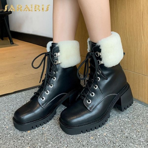 boots sarairis 2021 fashion warm plush motorcycle winter woman shoes split leather british style ins trendy luxury booties, Black
boots sarairis 2021 fashion warm plush motorcycle winter woman shoes split leather british style ins trendy luxury booties, Black