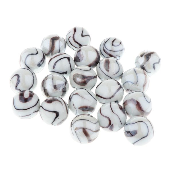 20pcs 25mm Tiger Stripes Glass Marbles, Kids Marble Run Game, Marble Solitaire Toy Accs Vase Filler & Fish Tank Home Decor