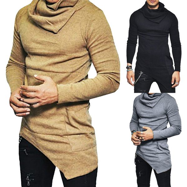 shujin spring men long sleeves slim t-shirt casual fashion mens thin high-necked shirt solid irregular tee pullover, White;black
shujin spring men long sleeves slim t-shirt casual fashion mens thin high-necked shirt solid irregular tee pullover, White;black
