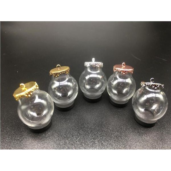 50sets 25x15mm clear light bulb glass globe with metal crown base tray jewelry necklace hollow glass orbs diy wishing jllpyj, Black
50sets 25x15mm clear light bulb glass globe with metal crown base tray jewelry necklace hollow glass orbs diy wishing jllpyj, Black