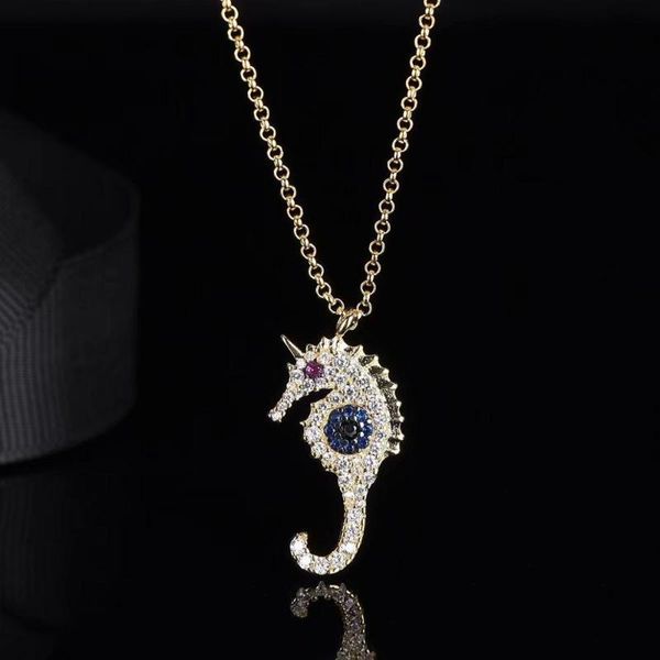 new charms lucky seahorse pendant necklace chain luxury collarbone chain necklace gold color women, Silver
new charms lucky seahorse pendant necklace chain luxury collarbone chain necklace gold color women, Silver
