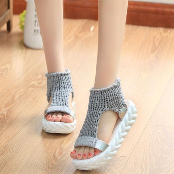 comfortable casual wool women summer sandals knit platform shoes candy color wedges sandalias for women high heel summer shoes y200623, Black
comfortable casual wool women summer sandals knit platform shoes candy color wedges sandalias for women high heel summer shoes y200623, Black
