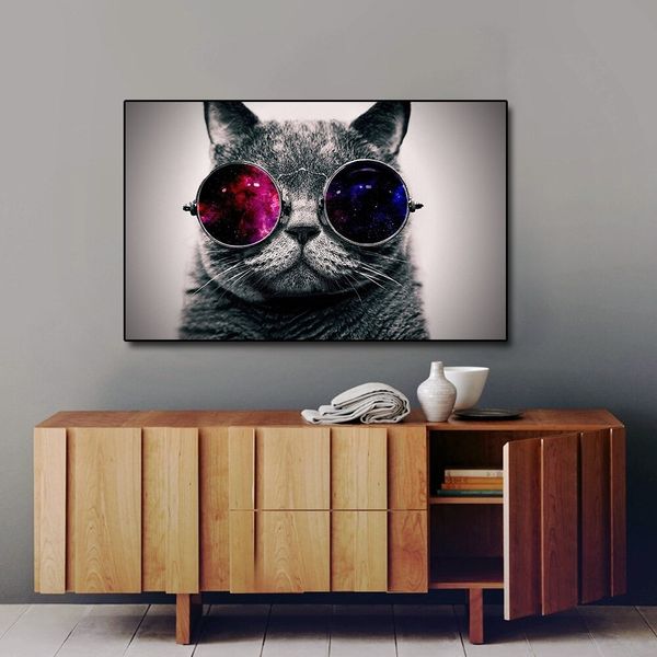 modern abstract wall art black cat with colored glasses canvas painting cute animal wall poster prints pictures for living room home decor
modern abstract wall art black cat with colored glasses canvas painting cute animal wall poster prints pictures for living room home decor