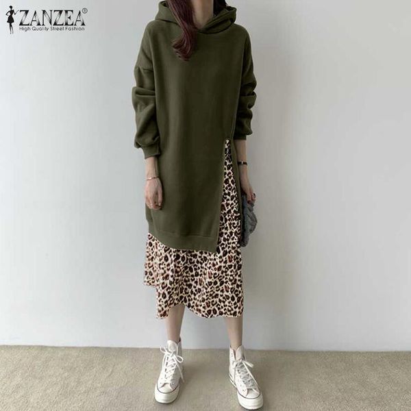 zanzea women's spring printed stiching sundress stylish leopard sweatshirt dress long sleeve hooded vestidos plus size hoodies, Black;gray
zanzea women's spring printed stiching sundress stylish leopard sweatshirt dress long sleeve hooded vestidos plus size hoodies, Black;gray
