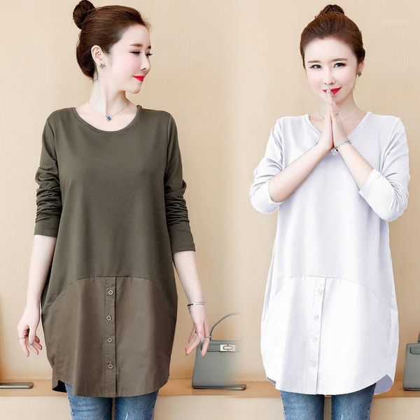 2020 women tshirts spring fall casual loose big size long sleeve long shirt and fashion fake two piece female clothes kn0141, White
2020 women tshirts spring fall casual loose big size long sleeve long shirt and fashion fake two piece female clothes kn0141, White