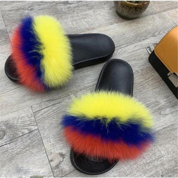 women's winter fox fur slippers cute striped fluffy plush shoes woman fur slides outside furry flip flops female sandals 45 #8a09, Black
women's winter fox fur slippers cute striped fluffy plush shoes woman fur slides outside furry flip flops female sandals 45 #8a09, Black