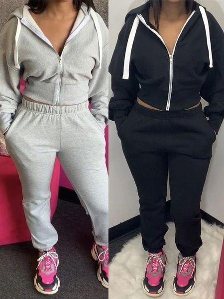 женщины моды сплошного цвета с капюшоном jogger молния кардиган свитер с casual pants set new design 2 шт набором, White
женщины моды сплошного цвета с капюшоном jogger молния кардиган свитер с casual pants set new design 2 шт набором, White