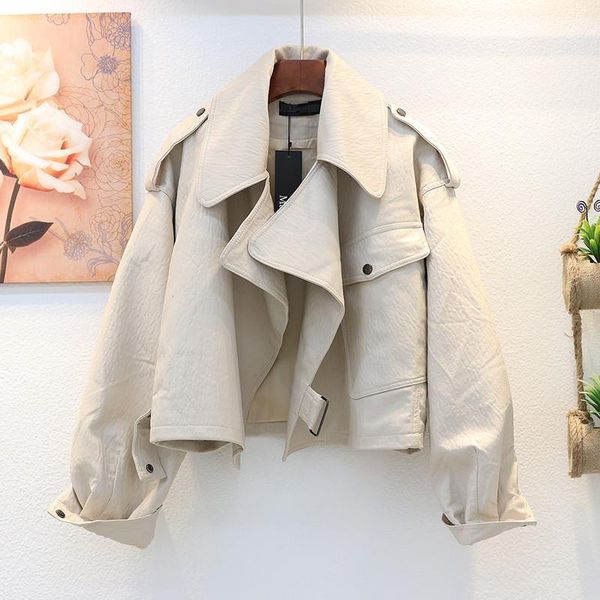 black short loose pu faux leather coat women clothes autumn winter streetwear casual ladies biker jacket korean outwear h10091
black short loose pu faux leather coat women clothes autumn winter streetwear casual ladies biker jacket korean outwear h10091