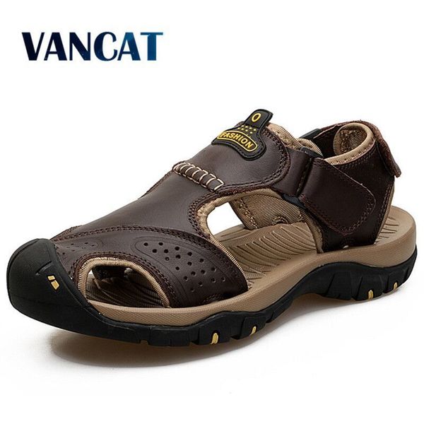 vancat 2019 summer genuine leather outdoor men's shoes men sandals for male casual shoes water walking beach sandalias sandal t200420, Black
vancat 2019 summer genuine leather outdoor men's shoes men sandals for male casual shoes water walking beach sandalias sandal t200420, Black
