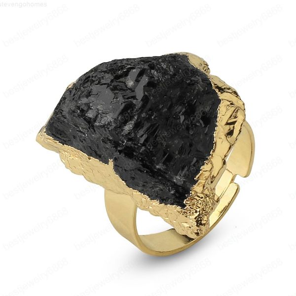 black gold-color adjustable ring irregular natural tourmaline stone blue crystal finger rings for women trendy jewelry, Golden;silver
black gold-color adjustable ring irregular natural tourmaline stone blue crystal finger rings for women trendy jewelry, Golden;silver