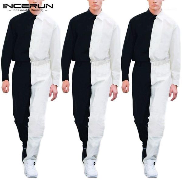 men's pants fashion patchwork cargo rompers incerun men leisure jumpsuits long sleeve lapel overalls man buttons personality suspenders, Black
men's pants fashion patchwork cargo rompers incerun men leisure jumpsuits long sleeve lapel overalls man buttons personality suspenders, Black