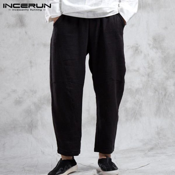 incerun chinese style men casual pants solid color cotton streetwear elastic waist joggers trousers men vintage leisure pantalon1, Black
incerun chinese style men casual pants solid color cotton streetwear elastic waist joggers trousers men vintage leisure pantalon1, Black