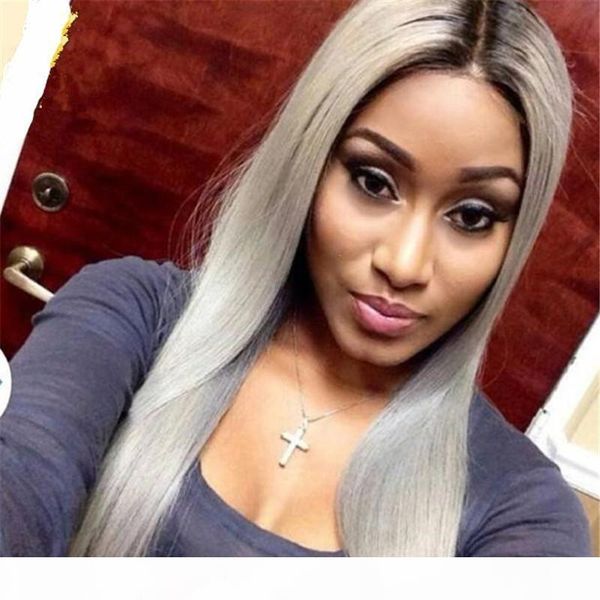 grey human hair lace front wig ombre with baby hair silky straight preplucked silver gray full lace wigs ombre dark root for women, Black;brown
grey human hair lace front wig ombre with baby hair silky straight preplucked silver gray full lace wigs ombre dark root for women, Black;brown
