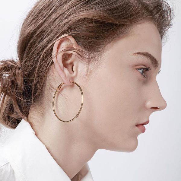 hoop & huggie meaeguet stainless steel elegant women's exaggerated big circle earrings simple loop earring jewelry brinco, Golden;silver
hoop & huggie meaeguet stainless steel elegant women's exaggerated big circle earrings simple loop earring jewelry brinco, Golden;silver