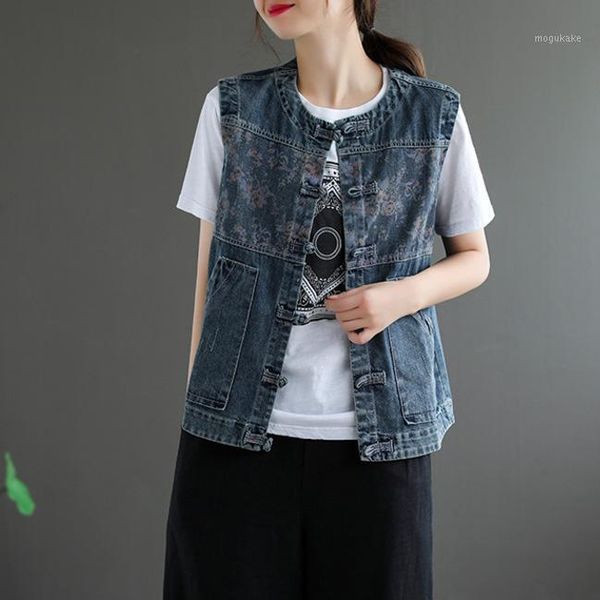autumnvests women casual print frog buttons pockets bleached washed sleeveless female fashion coats1, Black;white
autumnvests women casual print frog buttons pockets bleached washed sleeveless female fashion coats1, Black;white
