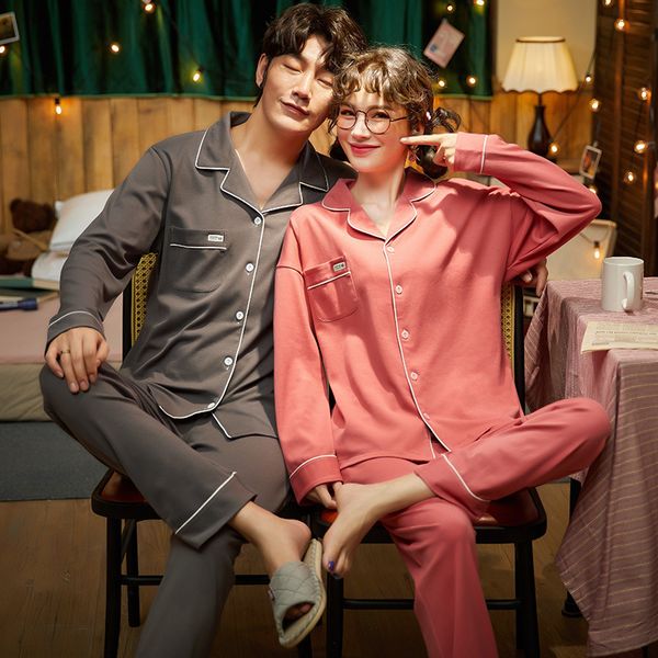 spring cotton pajamas femmel long pajama for women and men leisure couple matching night suit, Black;brown
spring cotton pajamas femmel long pajama for women and men leisure couple matching night suit, Black;brown