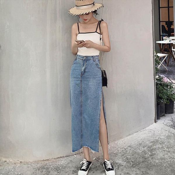 split long denim skirts women button pockets jeans skirts summer korean vintage midi wrap skirt plus size casual 2019 v630, Black
split long denim skirts women button pockets jeans skirts summer korean vintage midi wrap skirt plus size casual 2019 v630, Black