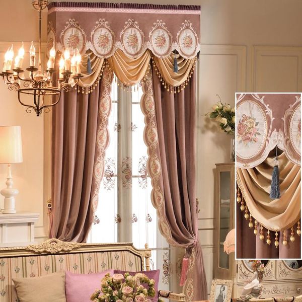 custom curtain luxury high-grade american style floral thick flannel embroidery pink cloth blackout curtain valance tulle e988
custom curtain luxury high-grade american style floral thick flannel embroidery pink cloth blackout curtain valance tulle e988