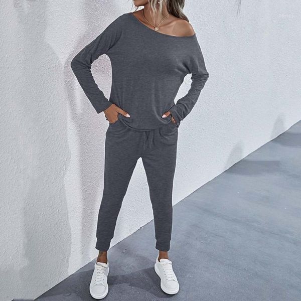 women's tracksuits tracksuit for women two piece set long sleeve t shirt pants 2 female autumn pieces sets women's suits1, Gray